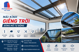 mái kính giếng trời đóng mở tự động