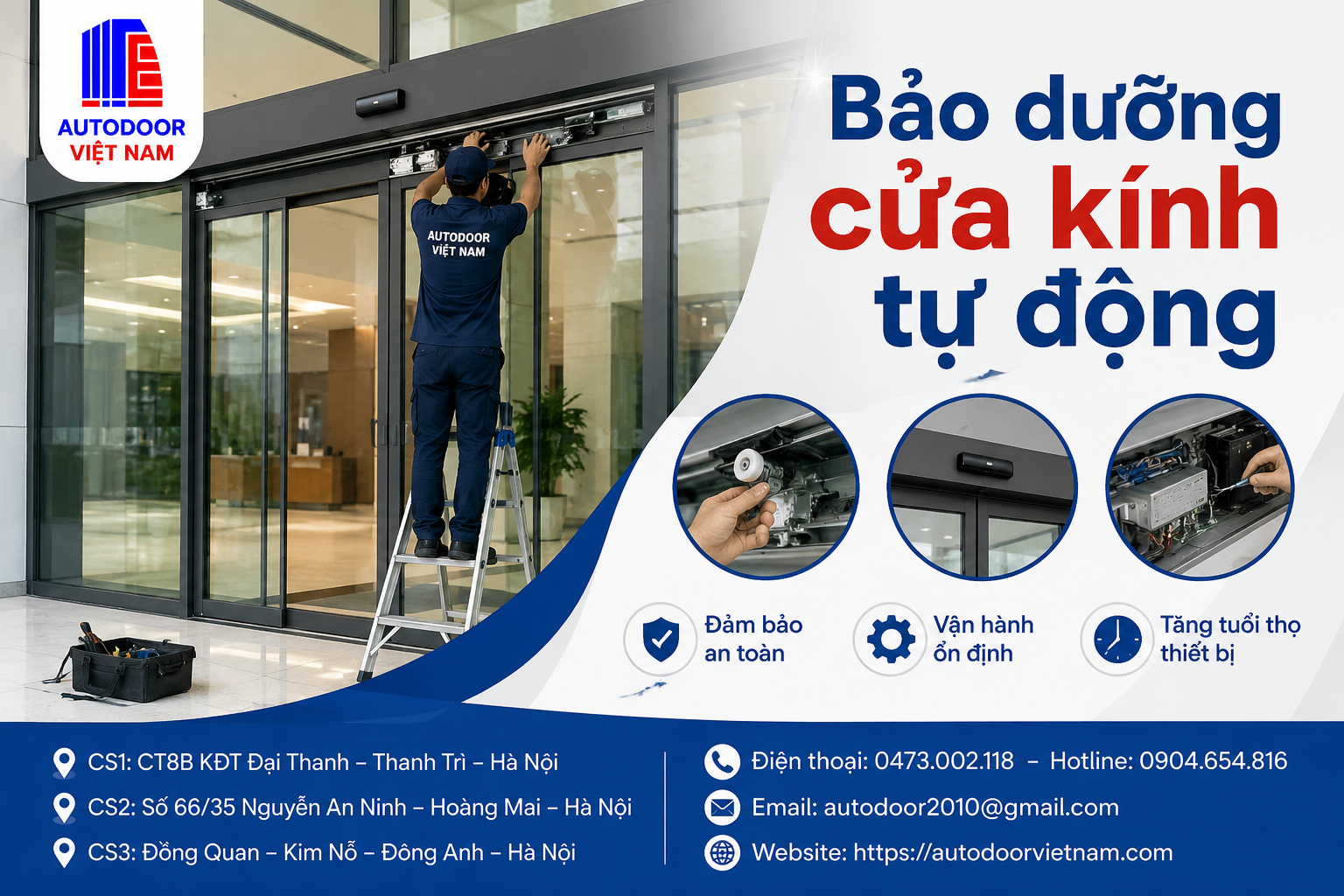 Bảo dưỡng cửa kính tự động