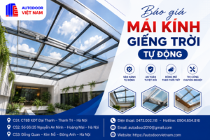 Báo giá mái kính giếng trời tự động